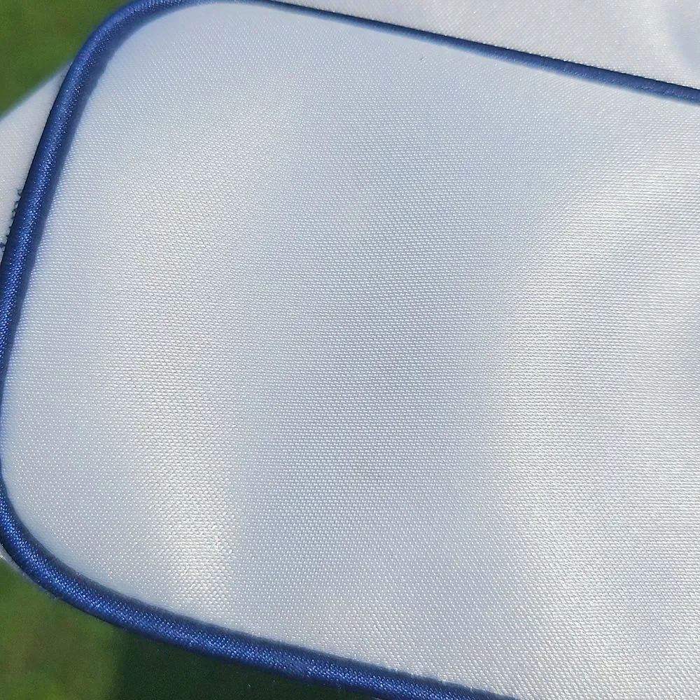 Dior Parfums Collapsible Cosmetic Bag – White & Navy Ribbon Travel Pouch